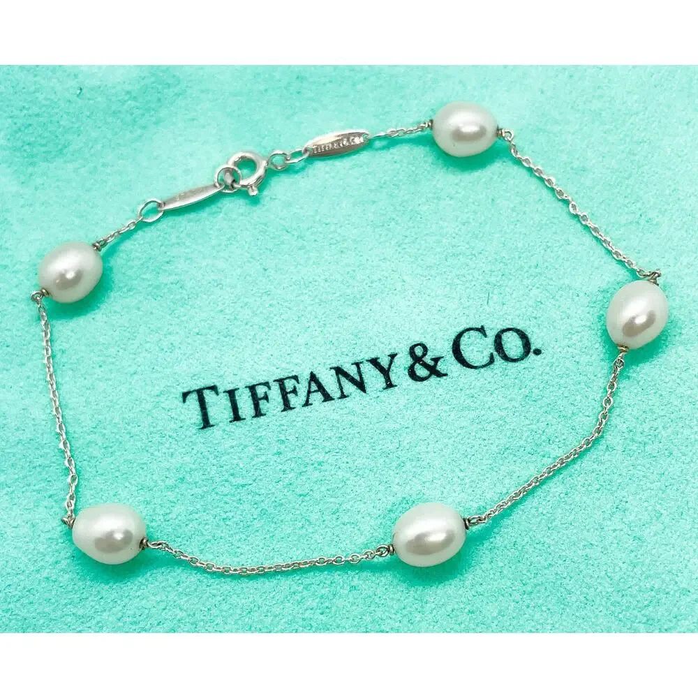 Tiffany & Co. Elsa Peretti 6-6.5mm Pearls by the Yard Bracelet Silver 7.75